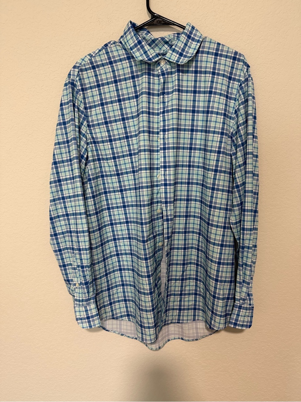 Chaps Light Blue Plaid Button-Down Shirt nwot size L